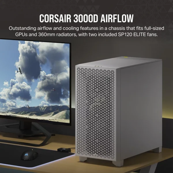 ⁦מארז למחשב CORSAIR 3000D Airflow Mid Tower⁩ – תמונה ⁦2⁩