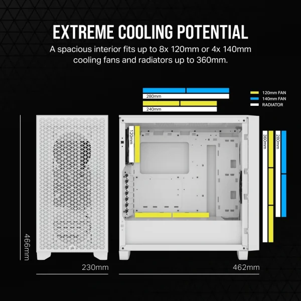 ⁦מארז למחשב CORSAIR 3000D Airflow Mid Tower⁩ – תמונה ⁦3⁩